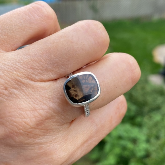 Natural smoky topaz sterling silver ring - Picture 4 of 4